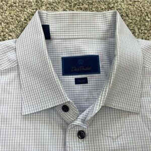 David Donahue Trim Fit 100% cotton button up long sleeve shirt 18 34/35 men’s